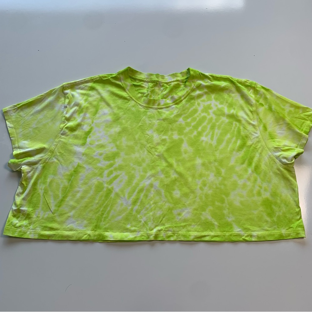 Lululemon All Yours Cropped Tee Size 20 Tie Dye Marmoleado Tie Dye Yellow‎
